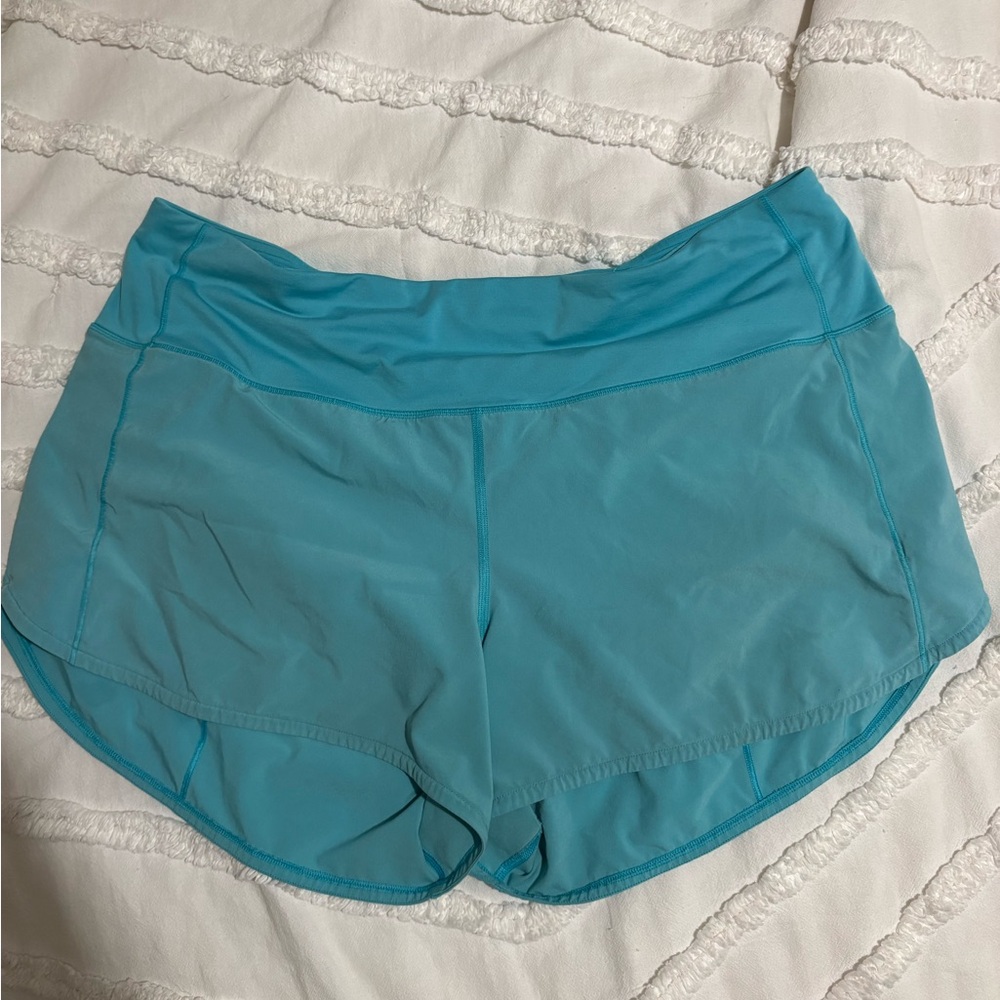 Lululemon Turquoise Speed Up Shorts - Picture 3 of 6
